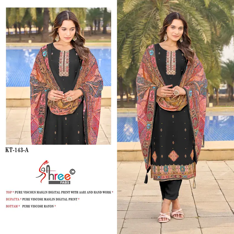 Kt 143 By Shree Fabs Viscose Digital Printed Salwar Suits Orders In India